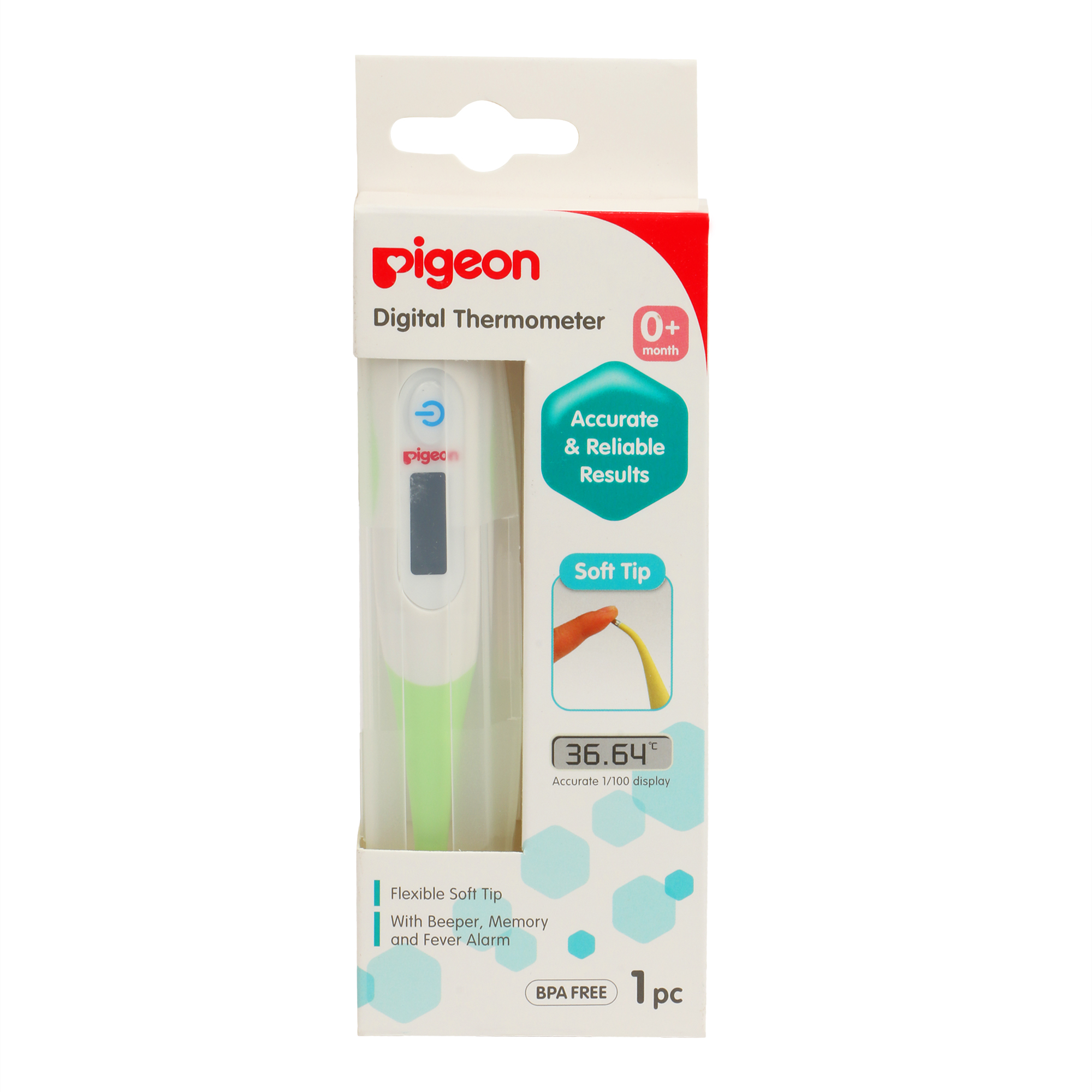 Pigeon Baby Thermometer Chibi On Fit Yellow from 0 month JAPAN 